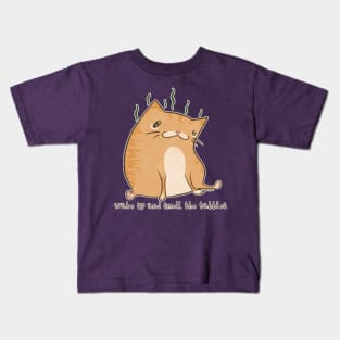 Wake Up and Smell the Tabbies (Orange Version) Kids T-Shirt